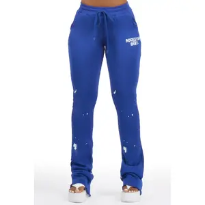 Nylia Royal Blue Super Stacked Track Pant