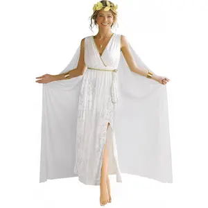 Women's Greek Goddess Costume Set Toga Dress Roman Nobility Halloween Cosplay Outfit Suitable for Halloween cosplay cosplay enthusiasts Theme parties, fashion street fashion crowd Stage performances