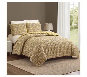 Laurel & Mayfair Sketched Floral 3-Piece King Quilt Set
