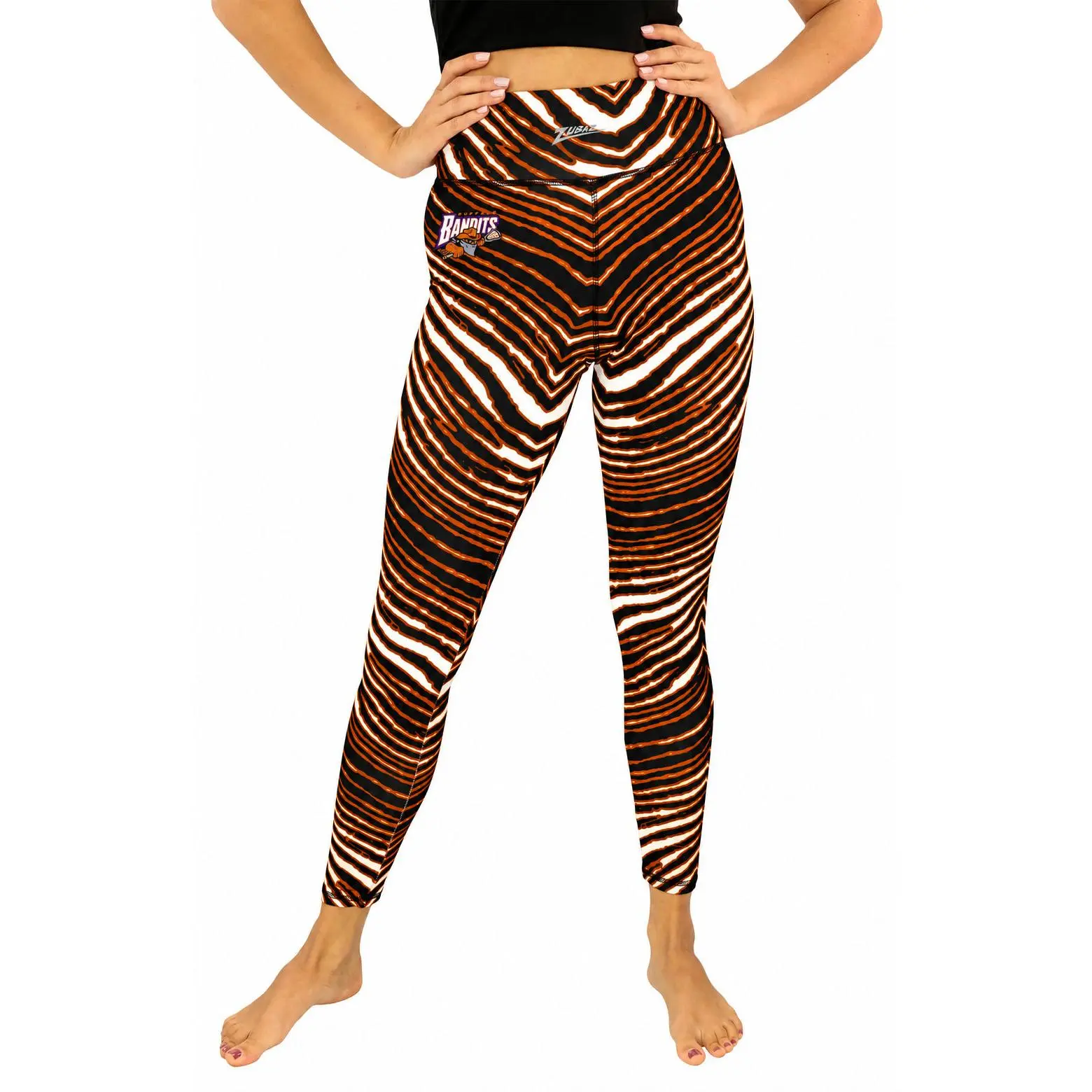 Zubaz NLL Buffalo Bandits Women's 3 Color Zebra Leggings
