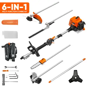 【FathersDayGift】NEOTEC 6-in-1 Gas Lawn Tool Set, 26cc Weed Eater Combo for Grass Trimming, Brush Cutting, Hedge Shaping, Tree Pruning & Lawn Edging