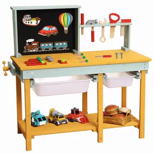 【GARVEE】Workbench with Drawers - Educational Construction Toy Set for Toddlers Ages 3-5, Featuring Workshop Tools and Pretend Play Activities for Boys & Girls