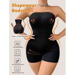 Women's Seamless Body Shaper Bodysuit With Tummy Control, Butt Lifter, Chest Wrap And Leggings, 1pc