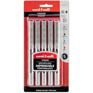 Uni-Ball 0.7 mm Rollerball Vision Pen - Pack of 5