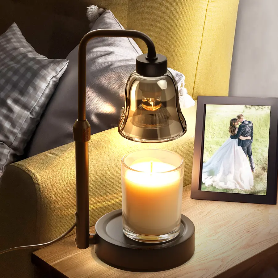 Classic Metal Candle Holder Lamp - Multi-Functional, Dimmable, Timer-Equipped, Height-Adjustable, No-Flame Safe for Scented Wax Jar Candles, Decorative Home Decor for Living Room, Kitchen, Garage, Toilet, Holiday Gift for Valentine's Day Housewarming