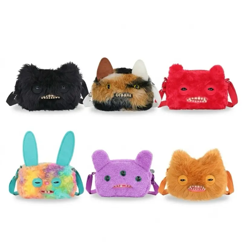 Fuggler Plush Crossbody Bag S2 - Ugly-Cute Monster Plush Purse with Adjustable Strap, Quirky Y2K Shoulder Bag & Funny Fashion Accessory Gift for Teen Girls & Women