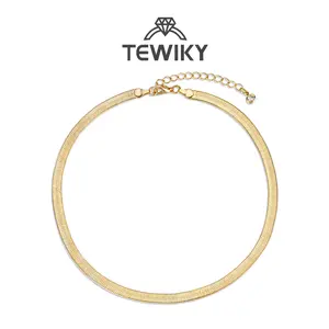Tewiky Necklaces for Women, Dainty Herringbone Choker Necklace for Women Thin Layered Chunky Snake Chain Necklaces Jewelry for Teen Gifts Modern Fashion Accessories