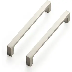 25 Pack Solid 5 Inch Square Kitchen Cabinet Handles Brushed Nickel Drawer Pulls Kitchen Cabinet Hardware