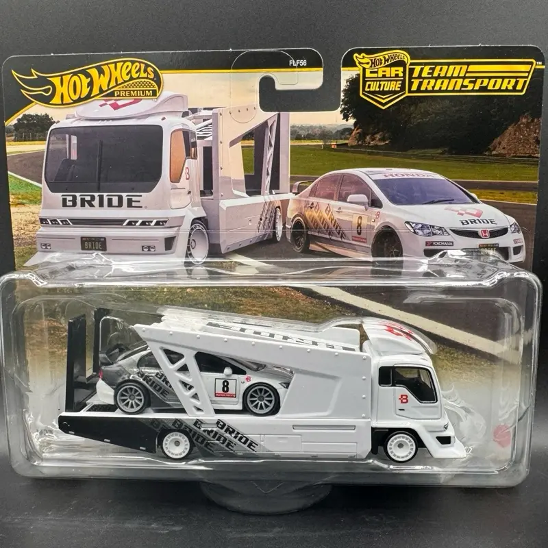 Hot Wheels Premium Team Transport ‘07 Honda Civic Type-R and Kousoku Hauler - Bride Livery - 1:64 Scale