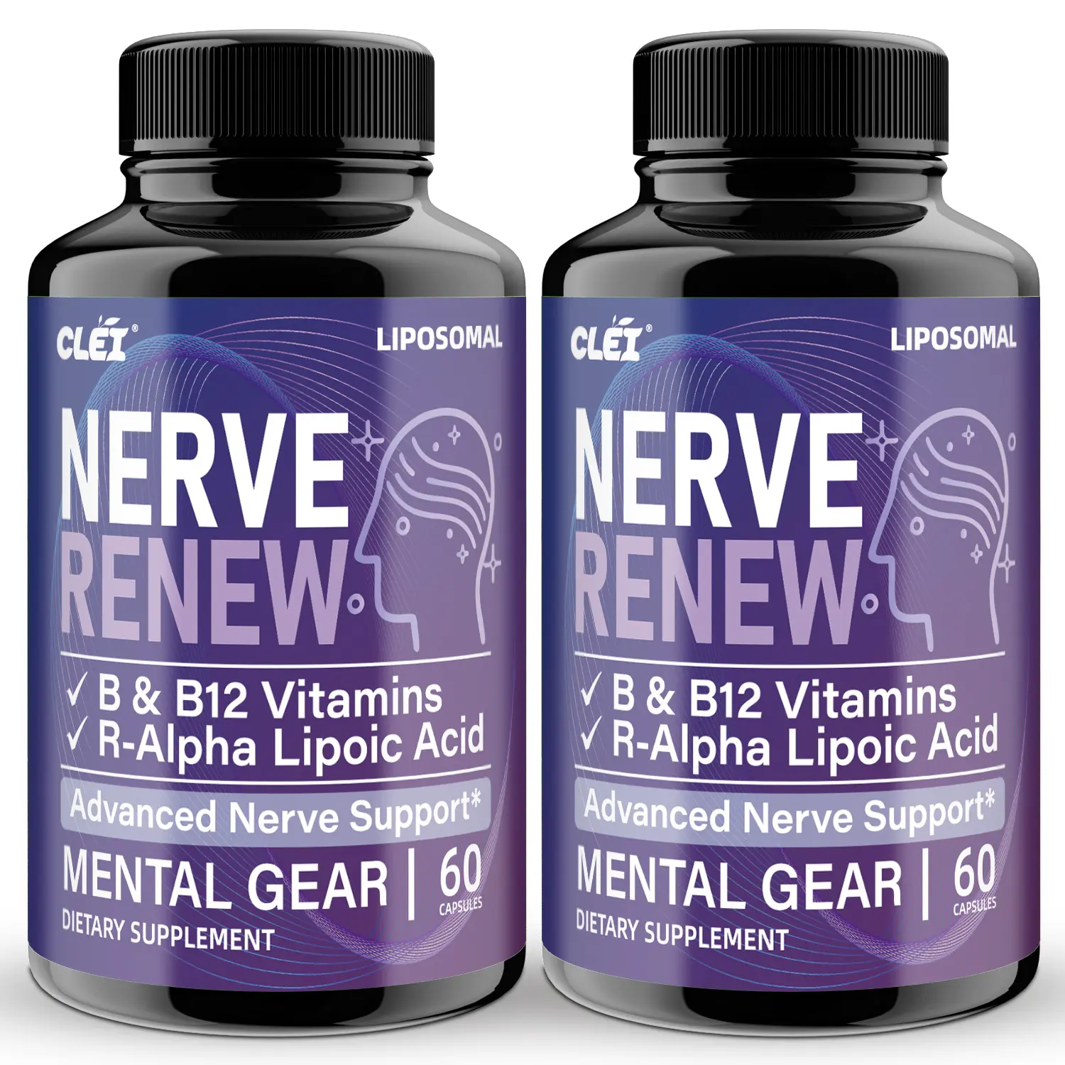 2 BOTTLES NERVE RENEW CAPSULES