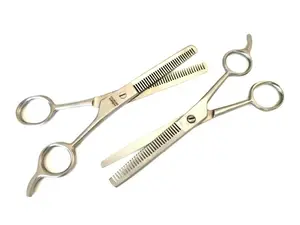 Hairstylist Hair Scissors Set - 2-Piece 6" Barber Salon Haircutting Shears with Double and Single Thinning Functions