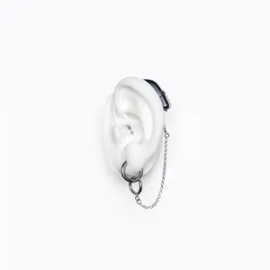 Biker Silver Deafmetal USA hearing aid retention jewelry
