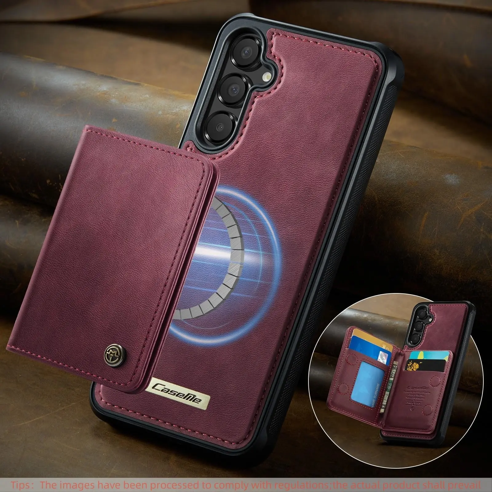 Magnetic Case Cover for Samsung Galaxy A56/a55/a57/a54/a53/a17/a16/a52/a15/a14/a13 5g, Business Style, Leather-Like, Dual Card Slot, Cash Wallet, Travel Essential, PU Leather Cover