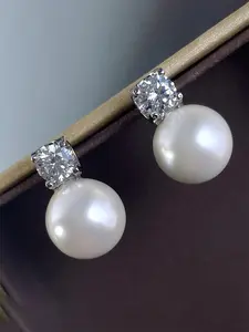 Faux Pearl & Rhinestone Decorated Dangle Earrings, Elegant Jewelry for Party, Daily Clothing Decor, Trendy All-match & Exquisite Jewelry for Birthday Gift, High Quality Earrings, Classic Style Earrings