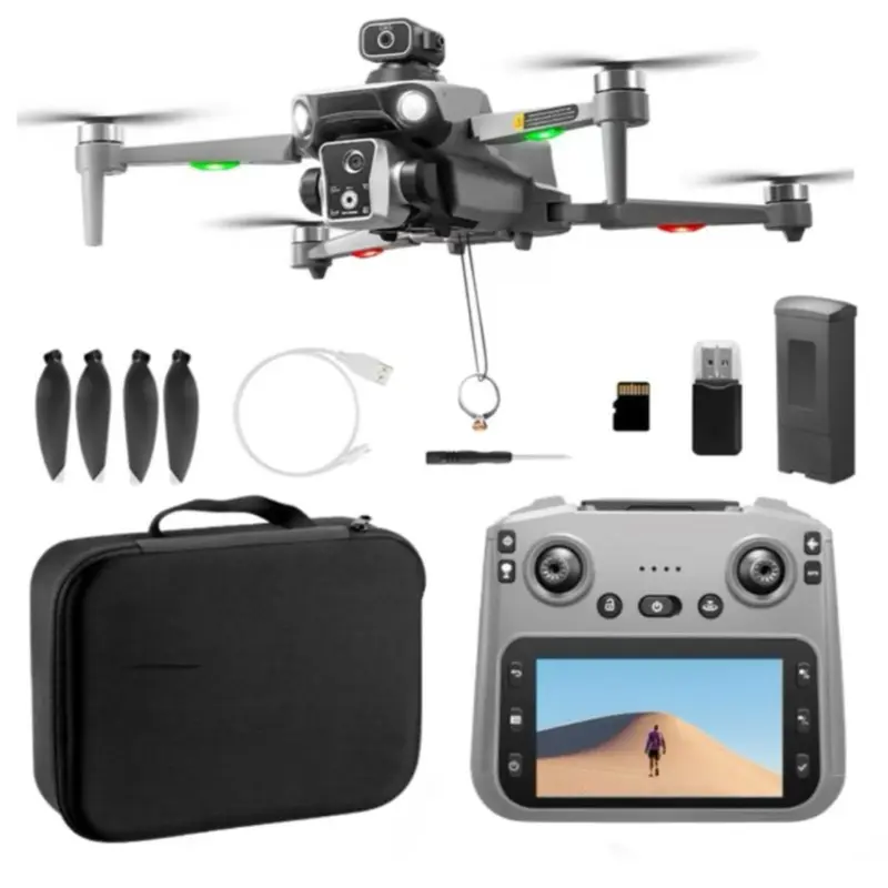 K19 Max GPS 5G Drone with Dual HD Cameras, Brushless Motor, Obstacle Avoidance, Smart Return-to-Home, Optical Flow Hovering, Remote Control with Screen, Foldable RC Quadcopter flight Time 20 minutes  Beginners & Adults