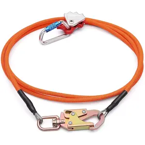 Flip Line - Tree Climbing Flipline Kit/2" X 12ft Wire Flipline Kit with Triple Lock Carabiner Adjuster,Climbing Lanyard for Arborist, Tree Climbers and Work-at-Gear Safety Standards Outer Skin Tree Pruning