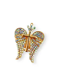 Creative Cross Crown Wing Ornament, DIY Gift Choice, Handmade Bead Pen Chain Keychain, Indoor Decoration Car Hanging Accessory, Keychain Jewelry, Beaded Jewelry Accessories