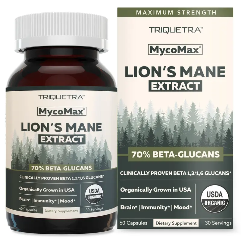 MycoMax Lion's Mane Extract Capsules - 70% Beta Glucans Healthcare Supplement