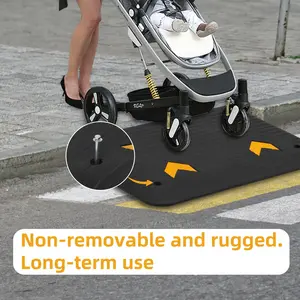 Garvee Heavy-Duty 3" Rubber Threshold Ramp – 33,000 lbs Capacity – Non-Slip Surface – Perfect for Wheelchairs, Curbs, Home Doorways, Driveways – Durable Industrial Rubber – Size: 90.17 x 45.72 x 7.62 cm, 1 Piece Pack
