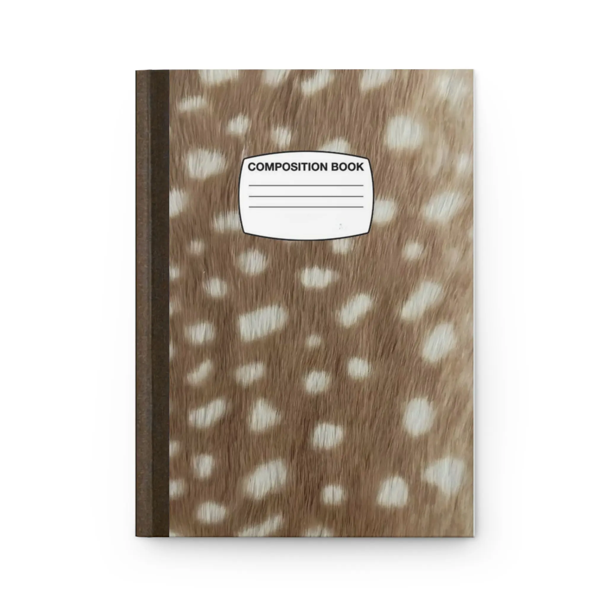 Fawn Print Composition Notebook - Cute Office Stationery, Note-Taking Journal, Deer Spot Pattern Book, Woodland Cottagecore School Supplies, Journaling Supplies