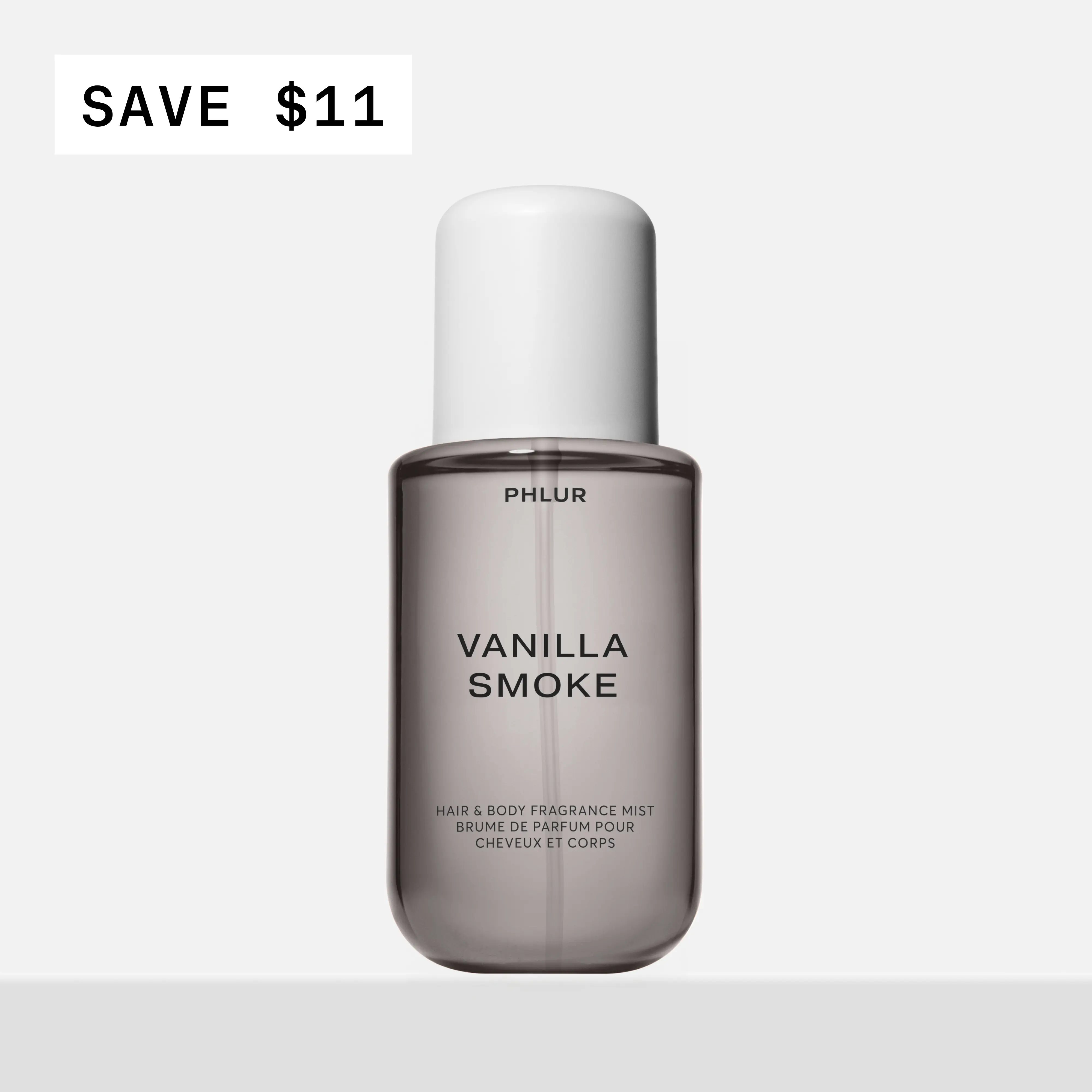 PHLUR Vanilla Smoke Body Mist - Full Size Hair & Body Fragrance Mist with Cashmere Vanilla, Incense, Bergamot & Tonka Bean (8 fl oz)