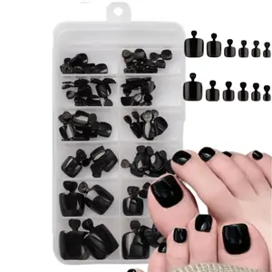 Solid Color False Toenails Tips, 120pcs/box Short Fake Toenail Tips, Removable   Easy To Wear Reusable Toe Nails for Women and Girls, DIY False Toenails, Fake Nails Kit