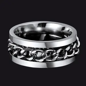 FaithHeart Cuban Chain Anxiety For Unisex Fidget Ring