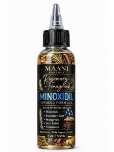 Minoxidil Hair Growth Oil – Rosemary & Fenugreek Botanical Scalp Treatment – Supports Hair Regrowth, Density & Thicker Hair Real Rosemary Leaves, Fenugreek Seeds, Cinnamon & Star Anise Mane Oil, Rapunzel oil – 120ML