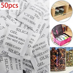 50/100pcs Silicone Drying Agent Packets, Small Size for Industrial Electronics, Clothes, Food Storage, Transparent Silicone Dryer