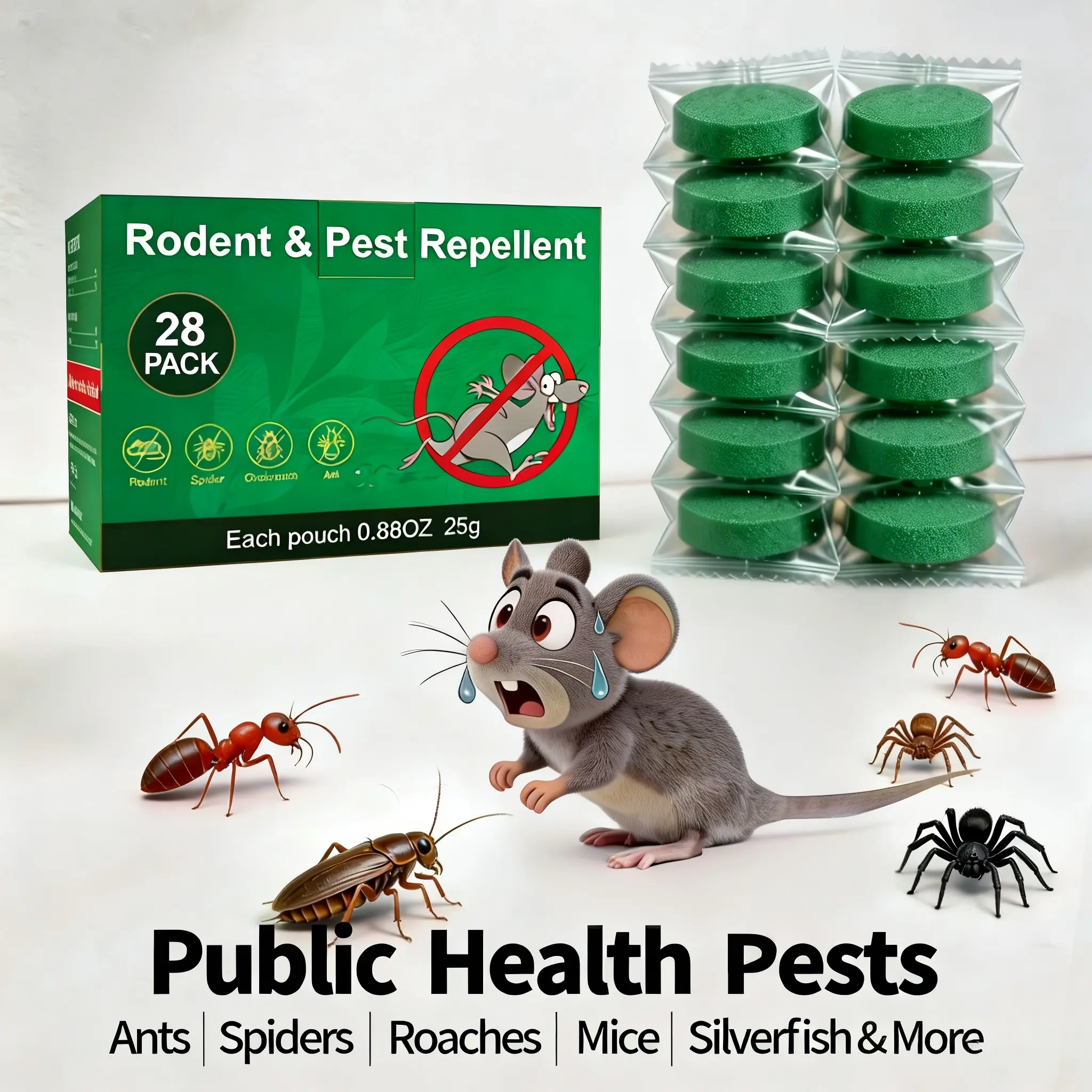 28-12Pack Rodent Repellent Balls for Home Kitchen Effective Pest Control Solution-Peppermint Lemon Oil Mice Repellent for Rats Spider Pests,Safe for Pets & Kids