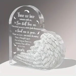 Memorial Christmas Ornaments, Acrylic Angel Ornaments for Christmas Tree, Angel Wings Ornament Condolences Gift for Loss, Bereavement Christmas Ornament, Sympathy Gift, Memorial Gift