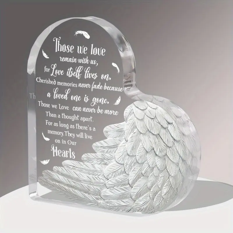 Memorial Christmas Ornaments, Acrylic Angel Ornaments for Christmas Tree, Angel Wings Ornament Condolences Gift for Loss, Bereavement Christmas Ornament, Sympathy Gift, Memorial Gift