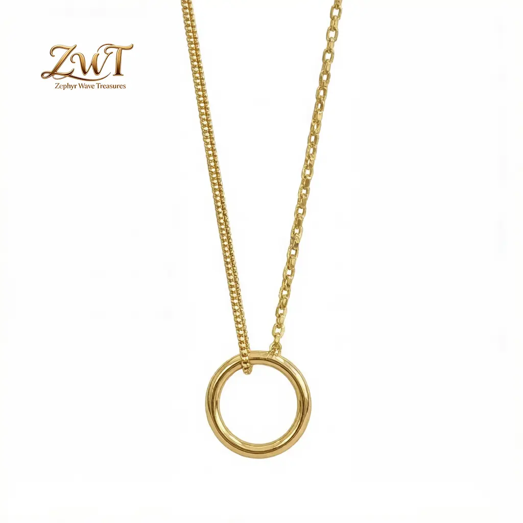 European and American Style Light Luxury Versatile Clavicle Necklace, High-Quality Copper Gold-Plated Handmade Necklace, Elegant Matching Delicate Accessory