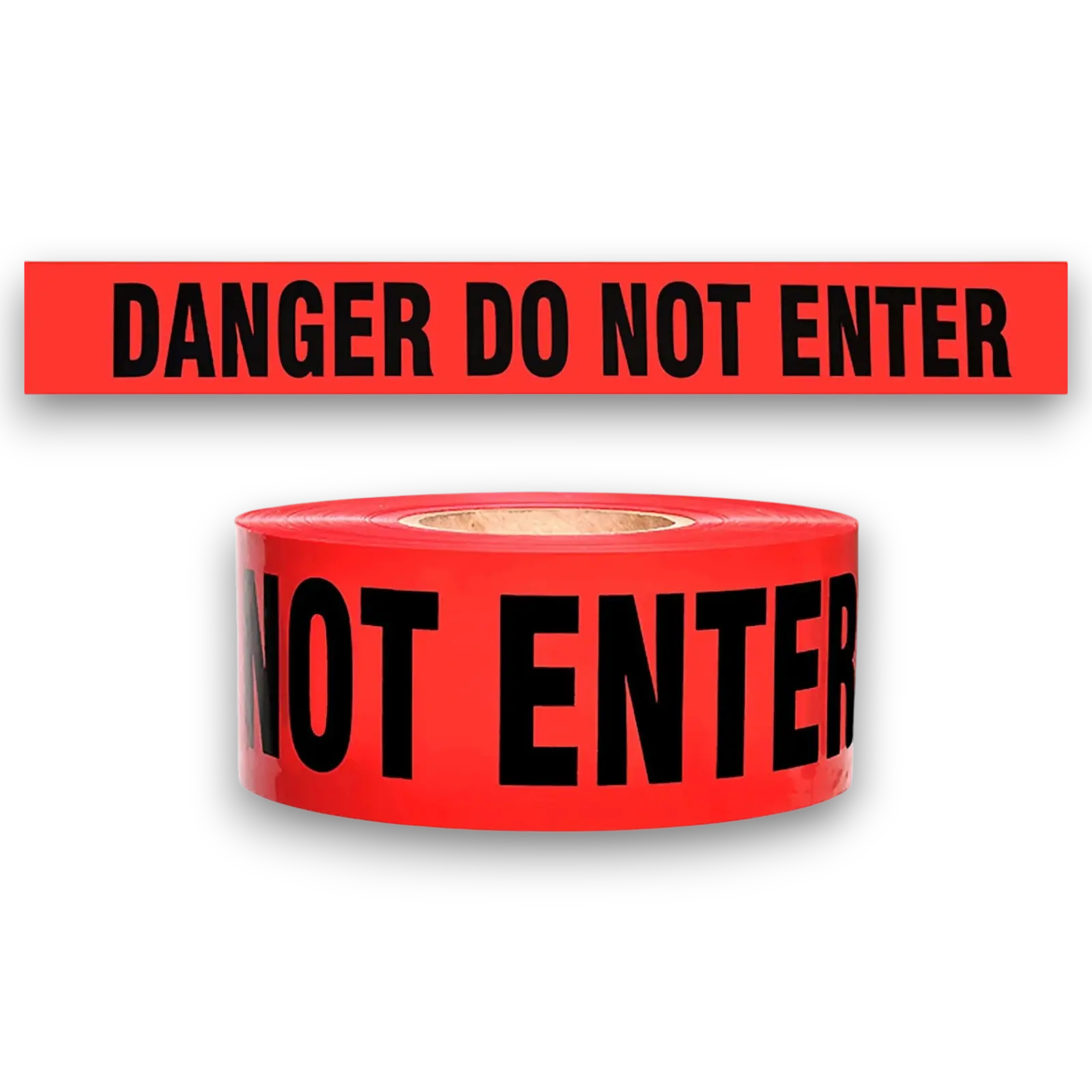 Barricade Tape, 3 in. x 1000 ft. Roll, Red "Danger Do Not Enter"