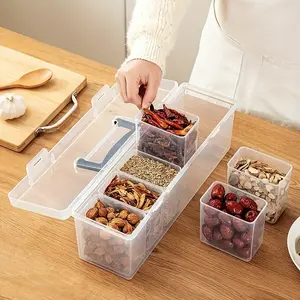 7-Piece Container Set with Lids — Food-Grade PP Divided Storage Boxes, Plastic Food Containers, Ideal for Spices, Herbs, and Seasonings. Detachable and versatile, perfect for kitchen organization, camping, dining tables, or storing small everyday items.