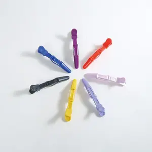 Haloqueen 2PCs Alligator Hairclips Hot Dye Clip Hairdressing wWig Clip Non Slip Hairpin Heatless Styling Tool