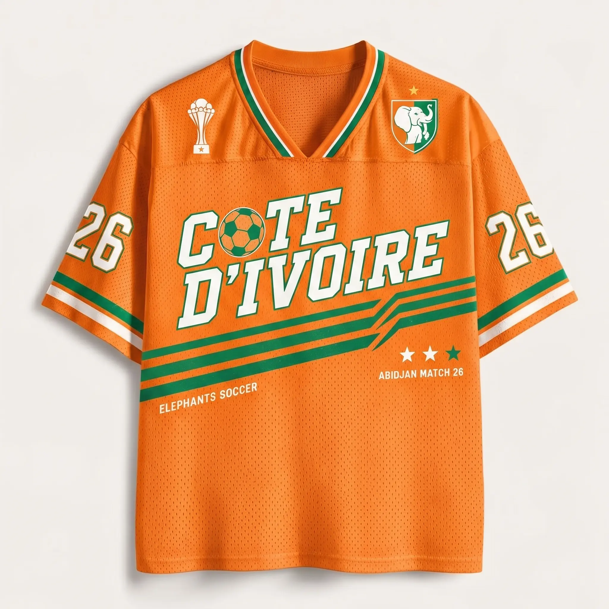 Custom Cote D'Ivoire 26 Soccer Jersey, Orange Ivory Coast Football Jersey Tee, WC26 Custom Jersey, Personalized Game Day Top Soccer Fan Gift