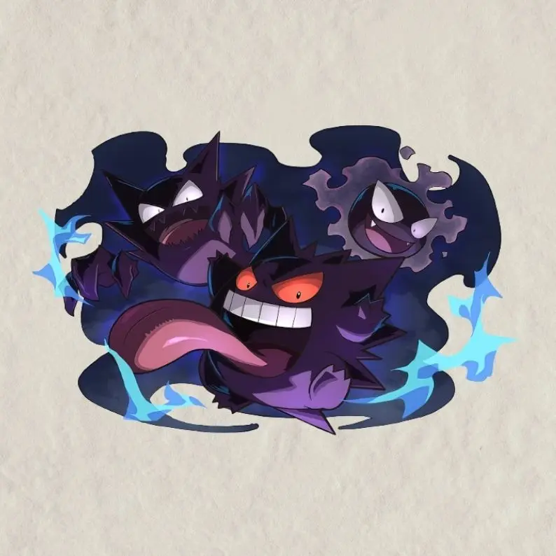 Gengar Sticker | Vinyl waterproof sticker | Gift for Game lovers