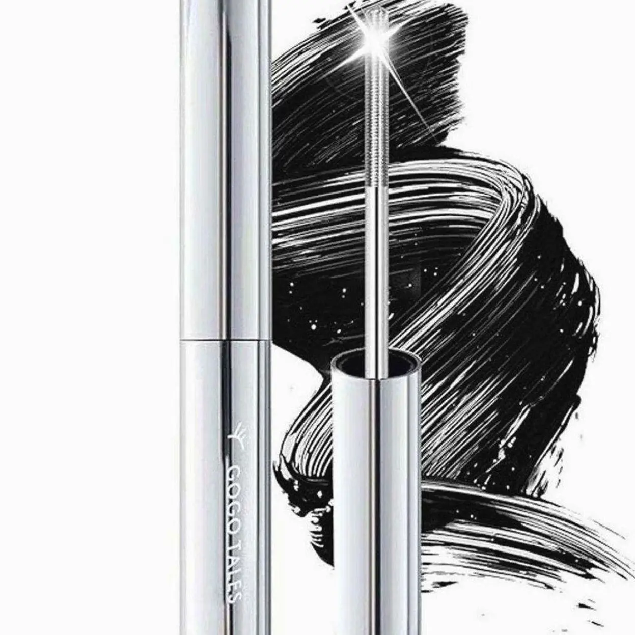 Black Washable Metal Mascara Wand, Waterproof Iron Wand Mascara, Natural Length Slim Volume Building Mascara, Long Lasting Smudge-Proof No Flaking Tint