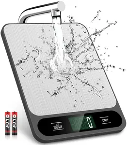 Mik-Nana Food Scale, 10Kg/22Lb Digital Kitchen Scale Weight Grams and Ounces for Baking Cooking Coffee Package Postage, 6 Units with Tare Function, LCD Display, Easy Clean Stainless Steel