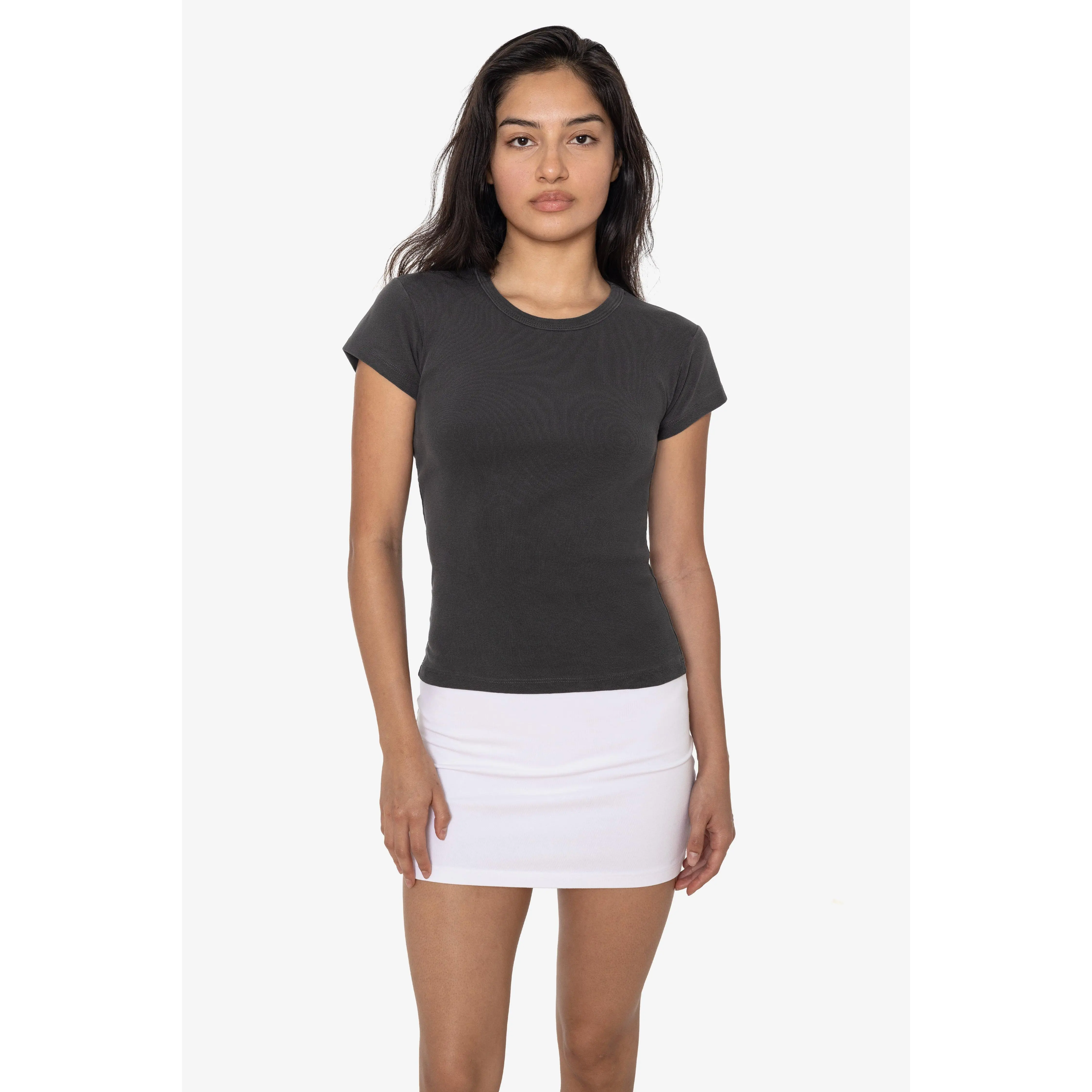 43021GD - Garment Dye Cap Sleeve Baby Rib T-Shirt