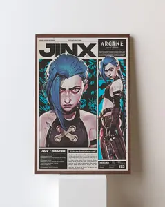 Jinx Arcane League of Legends Printed Poster Explosive Art Poster Wall Decor, Jinx Poster Zaun, Poster Gifts - Unframed
