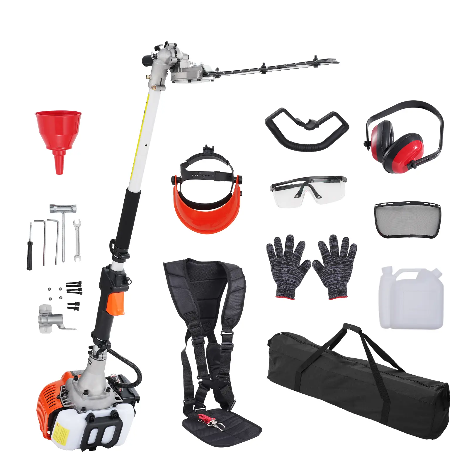 【Summerfinds】VEVOR 15.7-inch 26CC 2 Cycle Gas Hedge Trimmer Gas Powered Pole Hedge Trimmer with Dual Sided Dual Action Blade270° Adjustable Trimmer HeadSuitable for Trimming ShrubsBushes