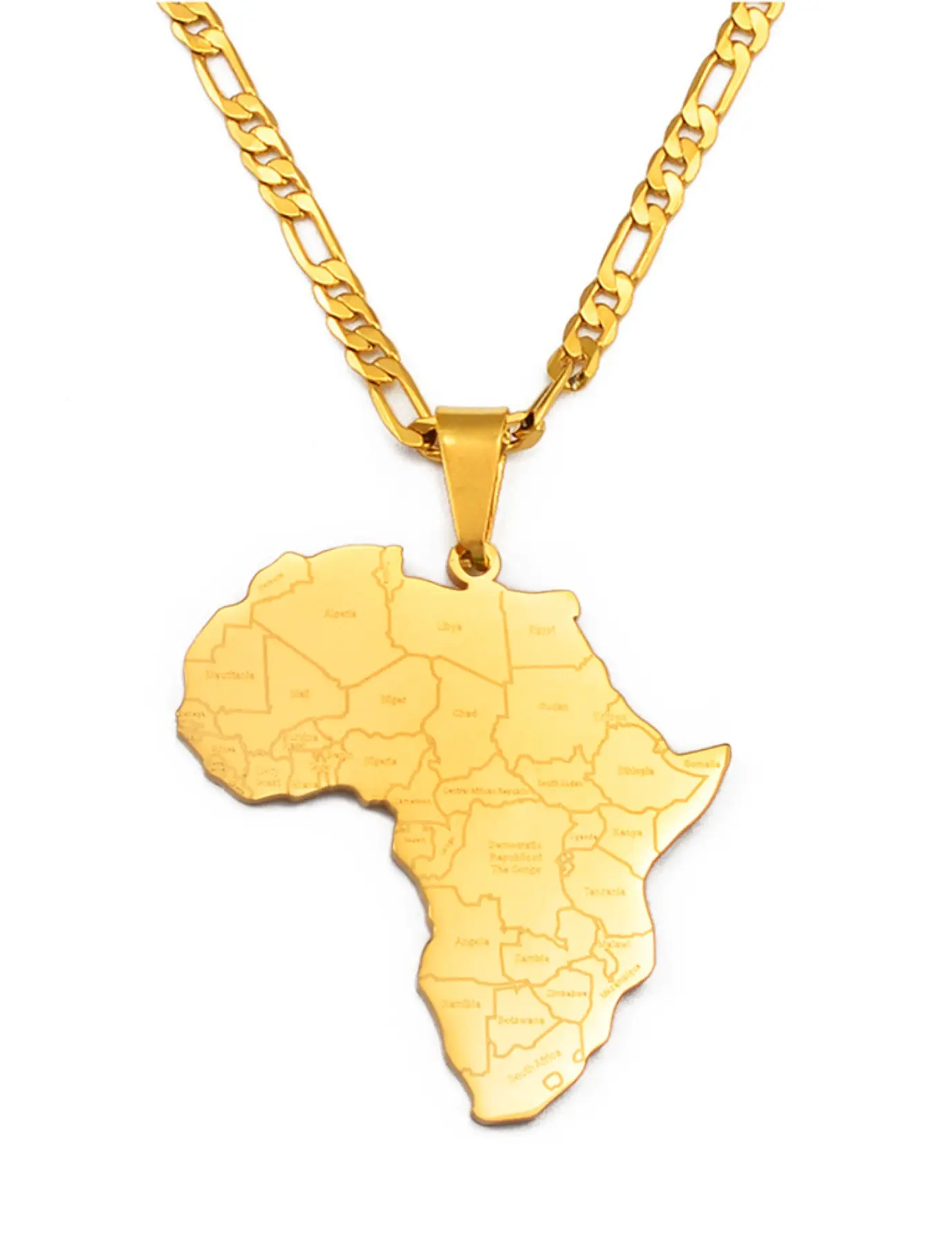 1pc Africa Map & Country Name Pendant Necklaces African Countries African Heritage for Women Men African Maps Jewelry Nigeria,Congo,Ghana All Seasons Wear Jewelry Gift, Fashionable Accessory Necklace