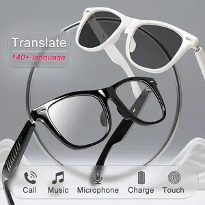 Koipsse 1 Pair Smart Audio Glasses, Multifunctional smart glasses, Smart Wearable Design, Real-Time Translation, Type-C Charging, Dual Touch Control, Bluetooth Calls, Music Playback, Open-Ear Wireless Audio Glasses, Unisex Tech Gift for Office, Travel Use