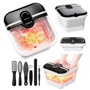 Pedicure Foot Spa with Bubble and Heat,Collapsible Foot Soaking Tub with Remote Control,Pedicure Tools for Feet,Foot Bath Soak Tub Gifts for Mens/Women,Mom/Dad
