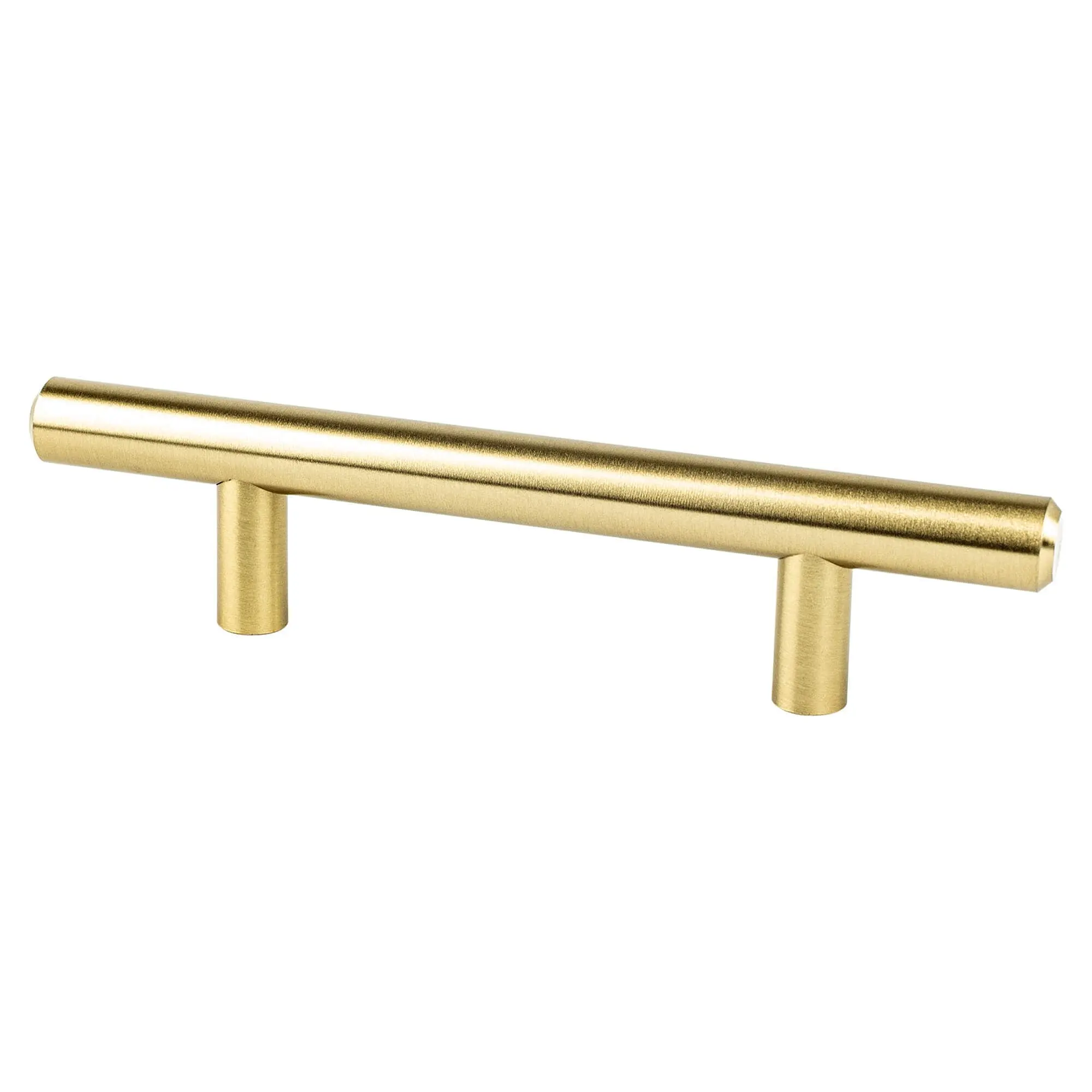 Berenson 0820-2MDB-P Steel Tempo Bath Pull Handle - Modern Brushed Gold, 3 in. Length, 1 1/4 in. Height, 1/2 in. Width, 3/8 in. Base, for Kitchen/Bath (inches Measurement), Beveled Ends