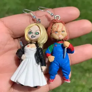 Chucky Earrings, Bride Of Chucky Earrings, Halloween Earrings, Doll Earrings
