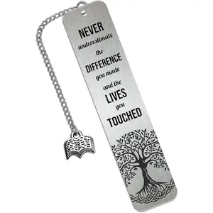 Bookmarks for Women, Metal Bookmark Gifts with Inspirational Quotes, Stainless Steel Book Marks Graduation, Retirement, Teacher Appreciation Gift for Her Him