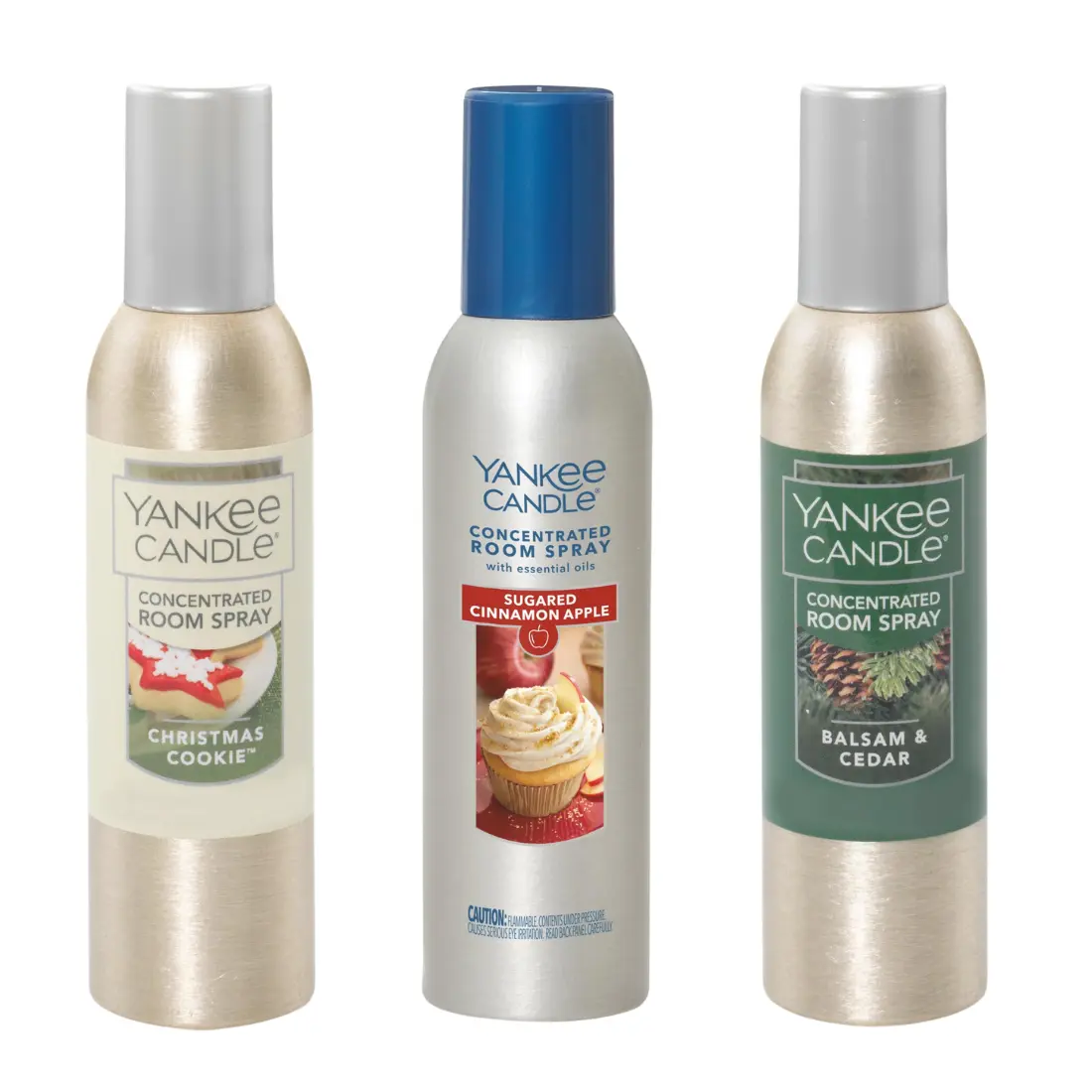 Yankee Candle Concentrated Fragrance Room Spray - Christmas Wish Variety Pack, Scent & Aroma Odor Eliminator for Home & Bathroom, 1.5 Oz (Pack of 3), Cookie